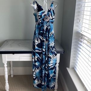 EUC Rox & Ali Abstract Tropical Print Maxi. Sz 14